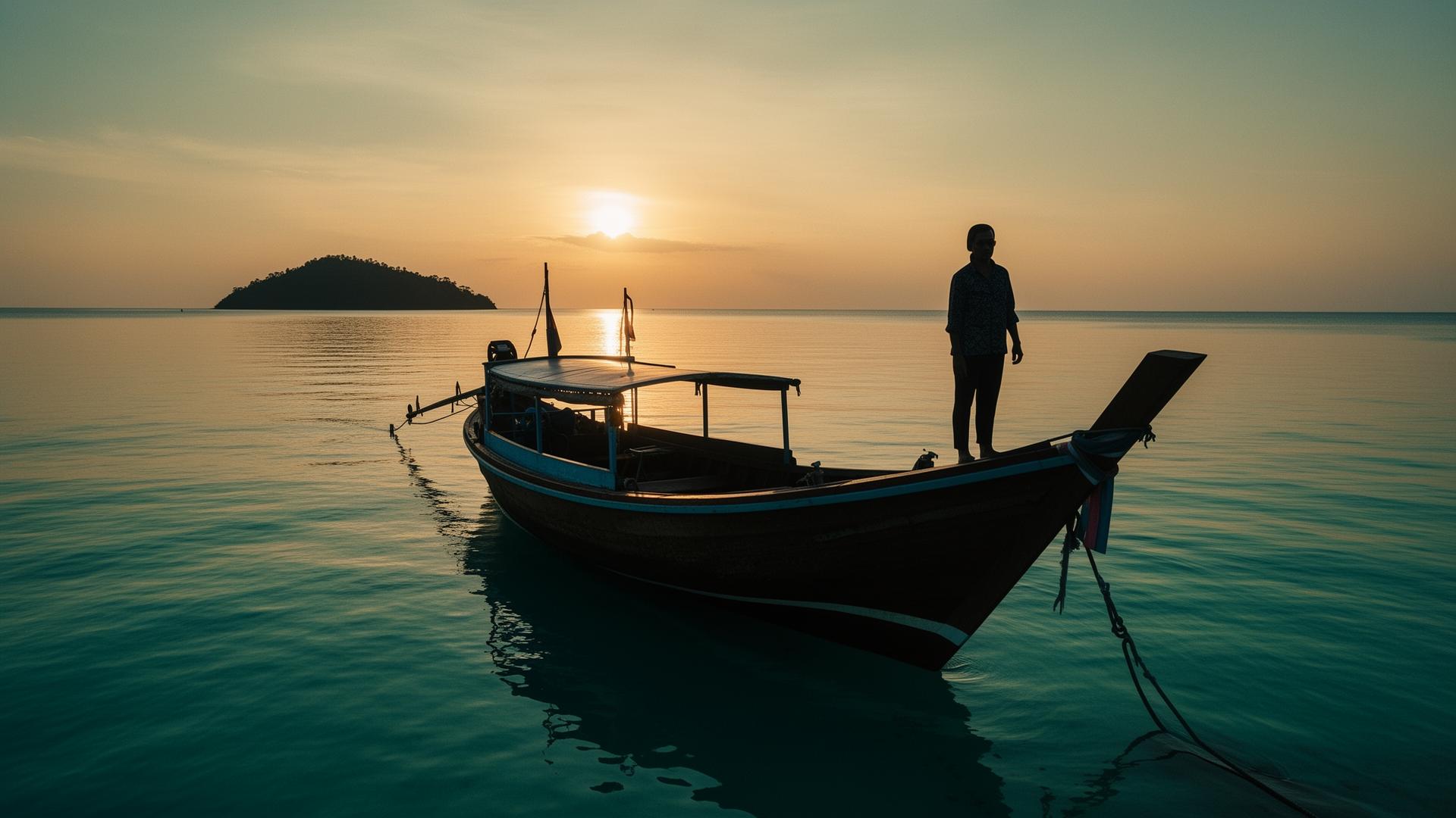 Boat at sunset Terengganu